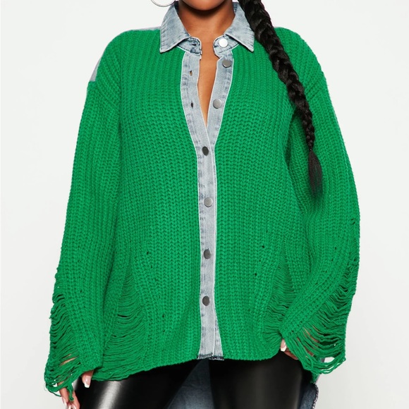 🌹Distressed Denim Shacket🌹 - Picture 3 of 4